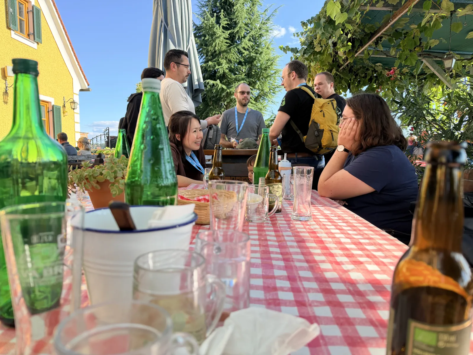 Bunch of empty plates and bottles, nerds back to nerding it up
