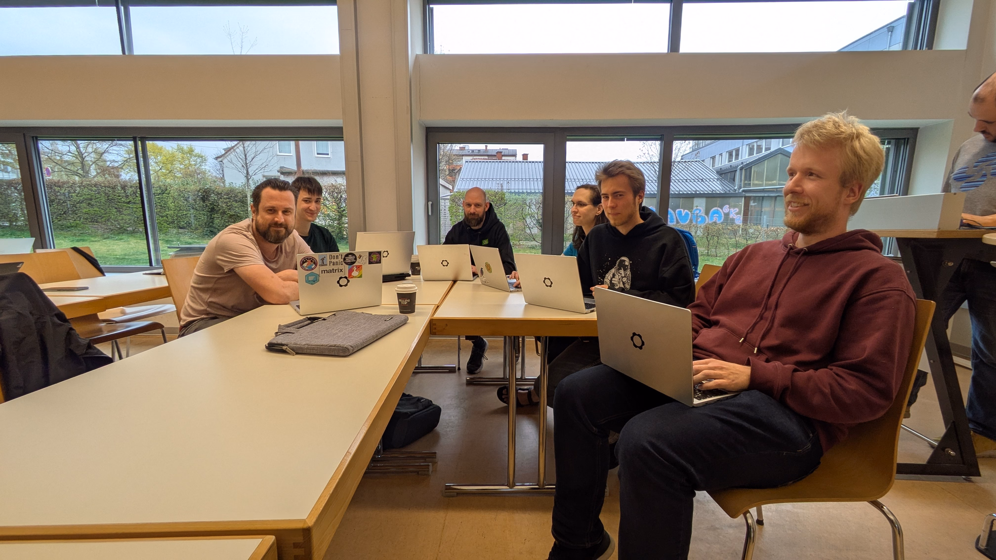 Photo of all the Framework laptops at the sprint